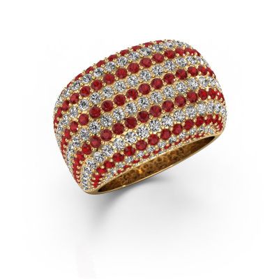 Ring Kira 585 gold ruby 1 mm