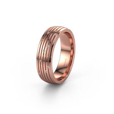 Wedding ring WH0150L26A 585 rose gold brown diamond ±0.24x0.07 in