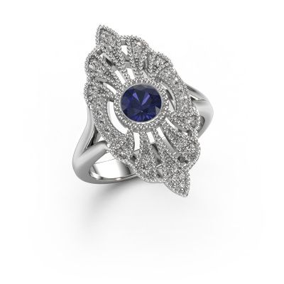 Engagement ring Hanna 585 white gold sapphire 5 mm