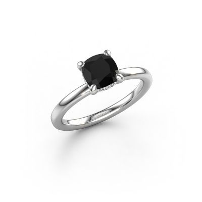 Engagement ring Simone CUS 2 950 platinum black diamond 1.56 crt