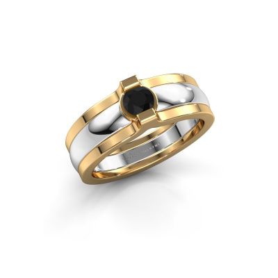 Ring Jade 585 Weißgold Schwarz Diamant 0.30 crt