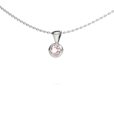 Pendant Lieke 585 white gold morganite champagne 4 mm