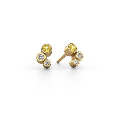 Clous d'oreilles Marlys 585 or jaune saphir jaune 2.5 mm