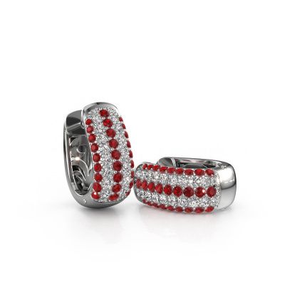 Créoles Danika 8.5 B 585 or blanc rubis 1.1 mm