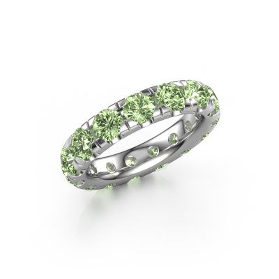 Stackable ring Jackie 4.2 950 platinum green lab grown diamond 4.2 mm