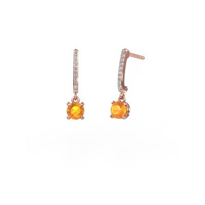 Pendants d'oreilles Tanja 1 585 or rose citrine 5 mm