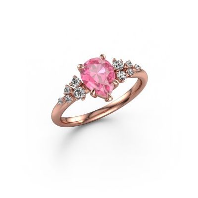 Ring Royce PER 585 rose gold pink sapphire 8x6 mm