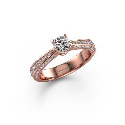 Engagement ring Ruby rnd 585 rose gold diamond 0.40 crt
