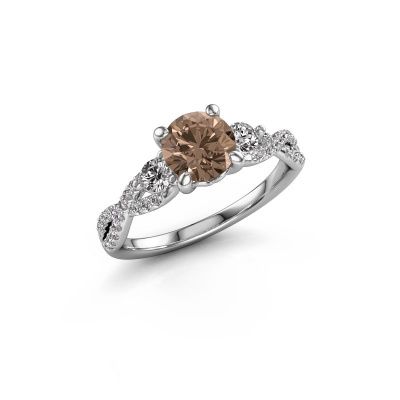 Verlobungsring Marilou RND 950 Platin Braun Diamant 1.360 crt