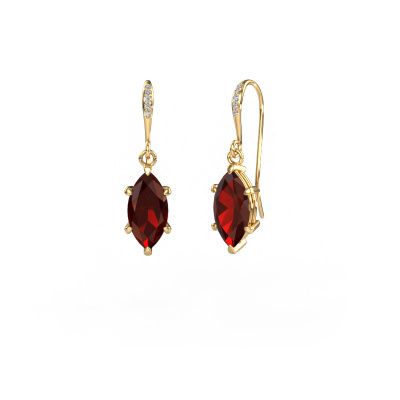 Drop earrings Laurie MRQ 2 585 gold garnet 10x5 mm