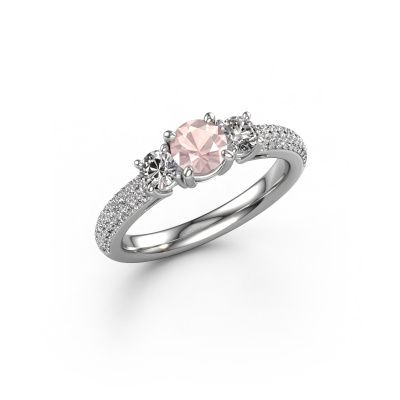 Engagement ring Marielle RND 950 platinum morganite champagne 6 mm