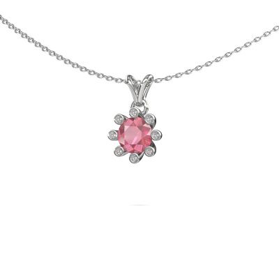 Pendant Carola 3 585 white gold tourmaline pink 6 mm