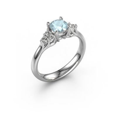 Engagement ring Monika RND 585 white gold aquamarine 5.5 mm