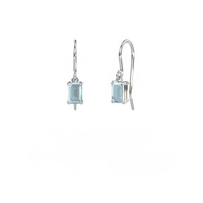 Pendants d'oreilles Laurie EME 1 950 platine aigue-marine 7x5 mm