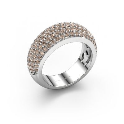 Ring Cristy 950 platina bruine diamant 1.425 crt