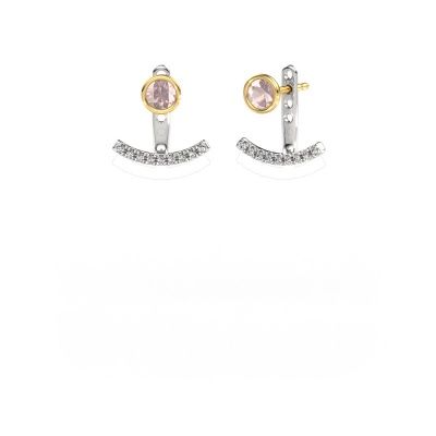 Earrings Rosetta 585 white gold morganite champagne 4 mm