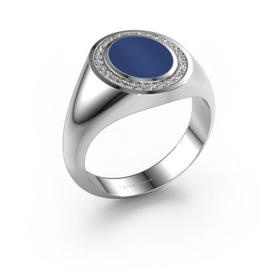 Signet ring Hilda 1 950 platinum lapis 10x8 mm
