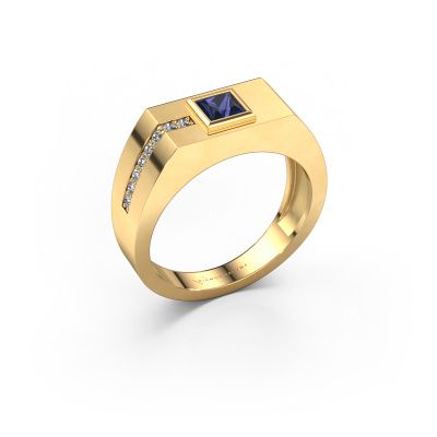 Men's ring Robertus 1 585 gold sapphire 4 mm