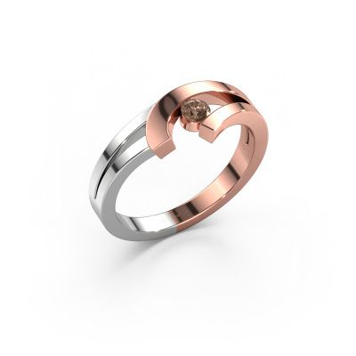 Ring Yentl 585 Roségold Braun Diamant 0.10 crt