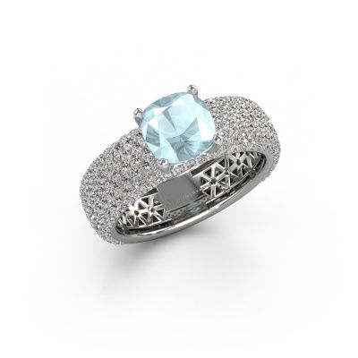 Engagement ring Darcy 585 white gold aquamarine 7 mm