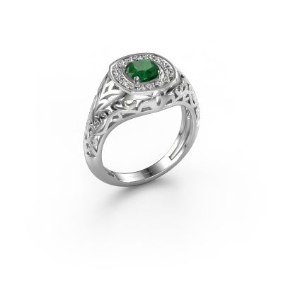 Men's ring Quinten 585 white gold emerald 5 mm