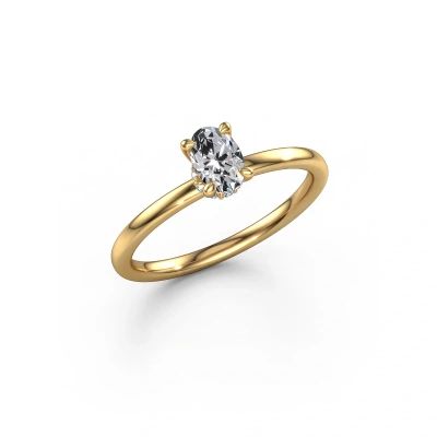 Engagement ring Crystal OVL 3 585 gold lab grown diamond 0.40 crt