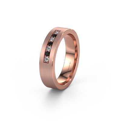 Wedding ring WH0112L15BM 585 rose gold black diamond ±0.20x0.08 in