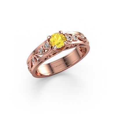 Ring Quinty 585 rose gold yellow sapphire 4.7 mm