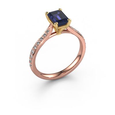 Engagement ring Mignon EME 2 585 rose gold sapphire 7x5 mm