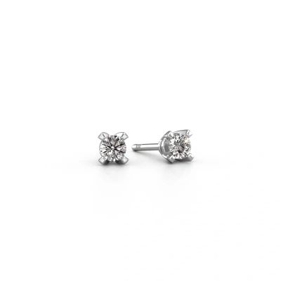 Clous d'oreilles Isa 585 or blanc zircone 5 mm