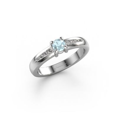 Engagement ring Zohra 950 platinum aquamarine 4 mm