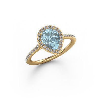 Engagement ring Seline per 2 585 gold blue lab grown diamond 8x6 mm
