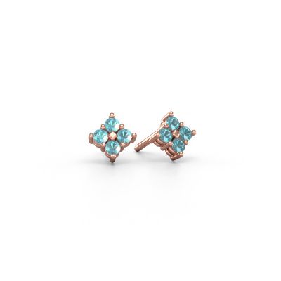 Stud earrings Maryetta 585 rose gold blue topaz 2 mm
