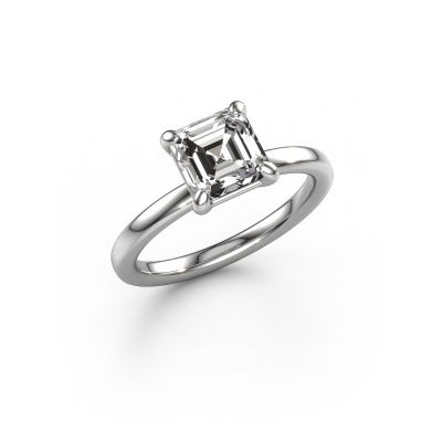 Engagement ring Simone ASC 1 585 white gold custom diamond 6.5 mm