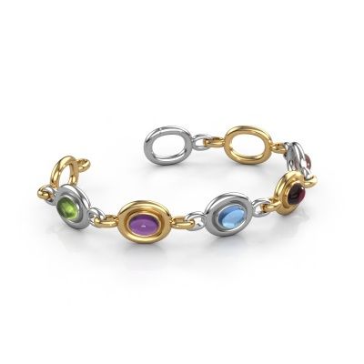 Link bracelet Maxima 5 585 white gold peridot 8x6 mm
