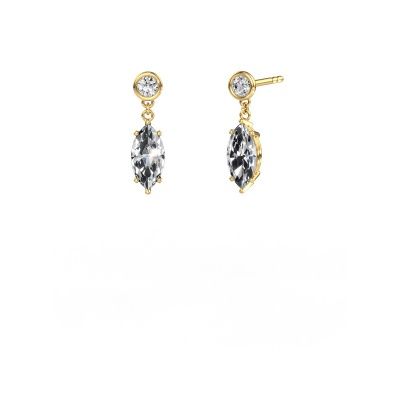 Pendants d'oreilles Lacey MRQ 585 or jaune diamant 2.20 crt