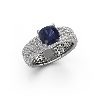 Verlobungsring Darcy 585 Weißgold Saphir 7 mm