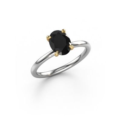 Verlobungsring Crystal OVL 1 585 Weißgold Schwarz Diamant 1.40 crt