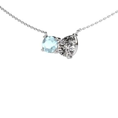Pendant Toi et Moi RND PER 585 white gold aquamarine 6.5 mm