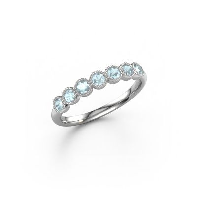 Ring Mariam half 950 platinum aquamarine 2.4 mm
