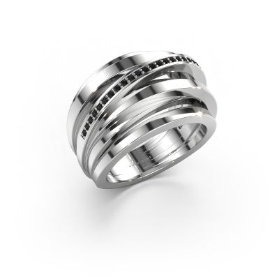 Ring Swinda 585 white gold black diamond 0.15 crt