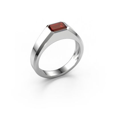 Men's ring Dylan 1 950 platinum garnet 7x5 mm