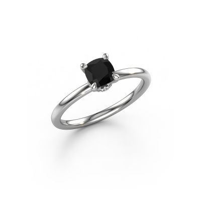 Engagement ring Crystal CUS 3 950 platinum black diamond 0.70 crt