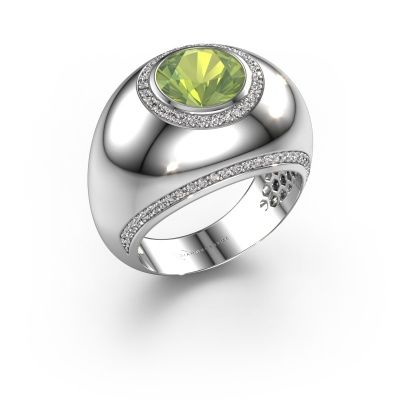 Ring Roxann 585 white gold peridot 8 mm