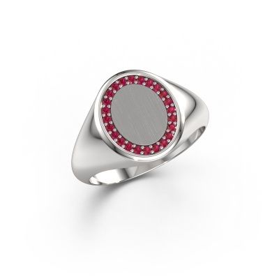 Signet ring Rosy Oval 2 950 platinum ruby 1.2 mm