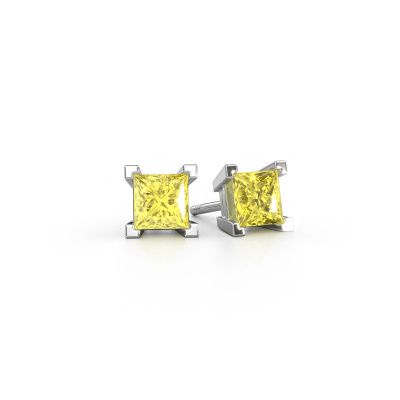 Stud earrings Ariane 585 white gold yellow lab grown diamond 5 mm