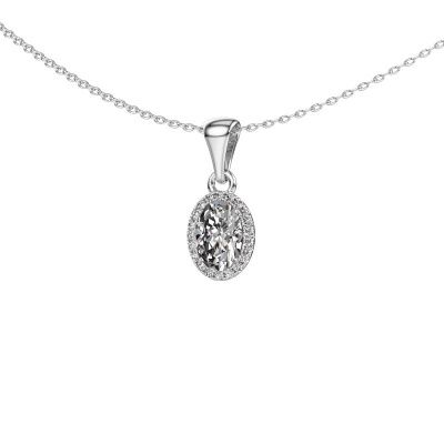Pendant Seline ovl 950 platinum zirconia 7x5 mm