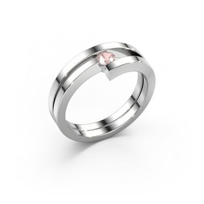 Ring Nikia 950 platinum morganite champagne 3.4 mm