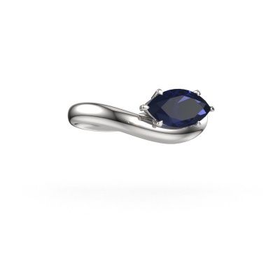 Engagement ring Floor MRQ 585 white gold sapphire 11x5.5 mm