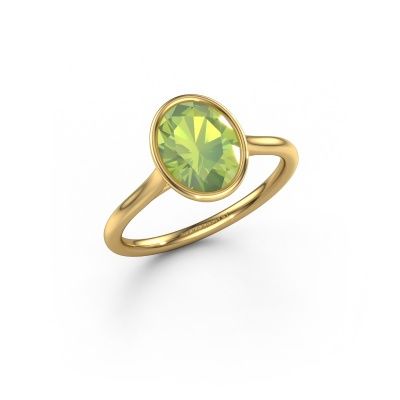 Bague de fiançailles Lavon OVL 585 or jaune péridot 9x7 mm